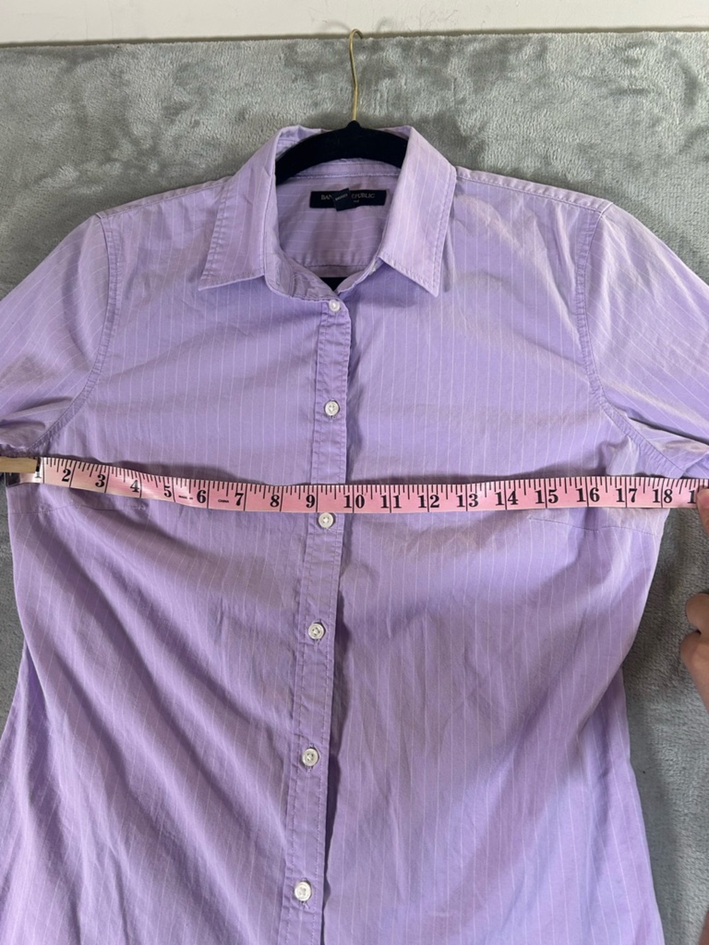 Banana Republic Lavender Pinstripe Dress Shirt - Picture 8 of 8
